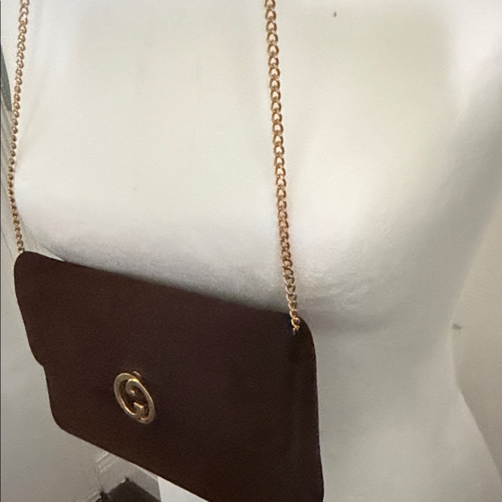 Gucci Brown Suede Crossbody Bag with Gold Chain - Picture 4 of 15